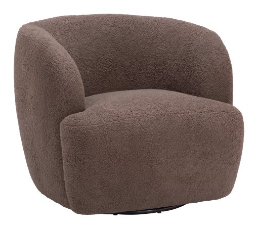Zuo Govan Swivel Accent Chair, Brown