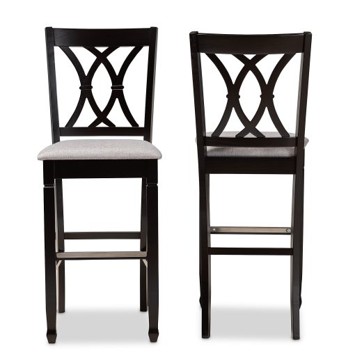 Baxton Studio Calista Bar Stools, Gray/Espresso Brown, Set Of 2 Stools - Image 2
