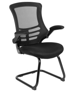 Flash Furniture Mid-Back Mesh Side Reception Chair, Black/Black 2