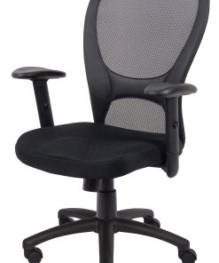 Boss Office Products Budget Mesh Task Chair, With Padded Arms, Black 2