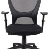 Flash Furniture Mid-Back Mesh/LeatherSoft Drafting Chair with Flip-Up Arms, Black 4