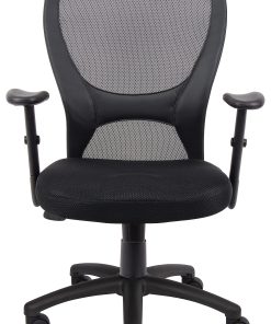 Boss Office Products Budget Mesh Task Chair, With Padded Arms, Black