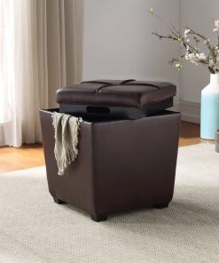 Office Star™ Rockford Storage Ottoman, Cocoa 2
