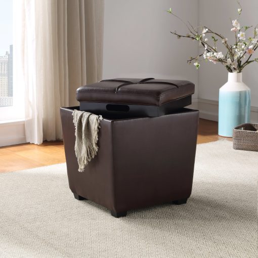 Office Star™ Rockford Storage Ottoman, Cocoa - Image 2