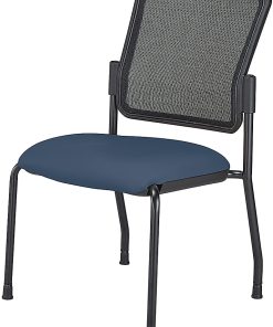 WorkPro® Spectrum Series Mesh/Vinyl Stacking Guest Chair with Antimicrobial Protection, Armless, Navy, Set Of 2 Chairs, BIFMA Compliant 2