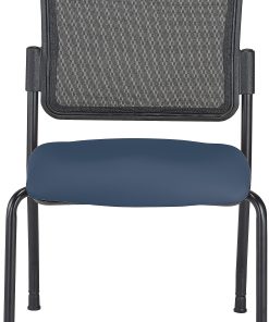 WorkPro® Spectrum Series Mesh/Vinyl Stacking Guest Chair with Antimicrobial Protection, Armless, Navy, Set Of 2 Chairs, BIFMA Compliant