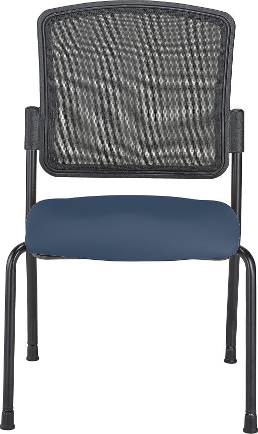 WorkPro® Spectrum Series Mesh/Vinyl Stacking Guest Chair with Antimicrobial Protection, Armless, Navy, Set Of 2 Chairs, BIFMA Compliant