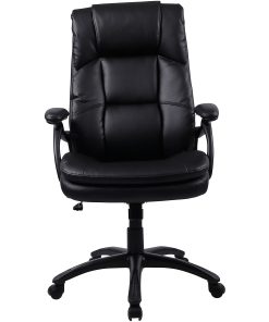 Lorell® Ergonomic Bonded Leather High-Back Chair, Black 2