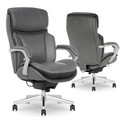 Serta® iComfort i6000 Big & Tall Ergonomic Bonded Leather High-Back Executive Office Chair, Gray/Silver - Image 2