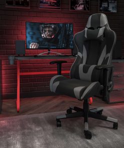 Flash Furniture X20 Ergonomic LeatherSoft High-Back Racing Gaming Chair, Gray