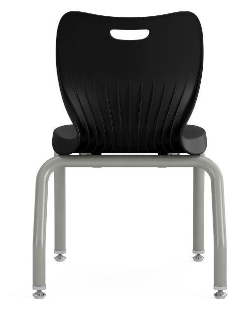 HON SmartLink Plastic 4-Leg Stackable Chairs, Onyx/Platinum, Set Of 4 Chairs - Image 2