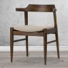 Glamour Home Atlas Upholstered Fabric Dining Accent Chairs, Beige/Dark Brown, Set Of 2 Chairs