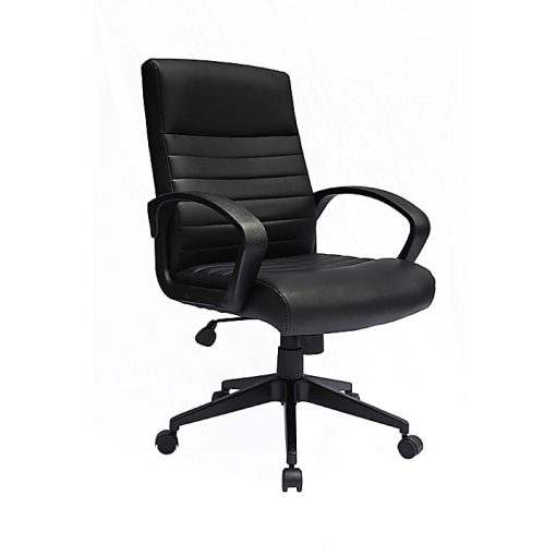 Boss Office Products Ribbed Back Ergonomic Faux Leather High-Back Task Chair, Black - Image 2