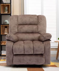 Bestier Oversized Fabric Recliner With 8-Point Vibration Massage, Light Brown