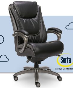 Serta® Baxter Big & Tall Ergonomic Bonded Leather High-Back Chair, Black/Gray 2