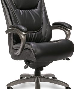 Serta® Baxter Big & Tall Ergonomic Bonded Leather High-Back Chair, Black/Gray