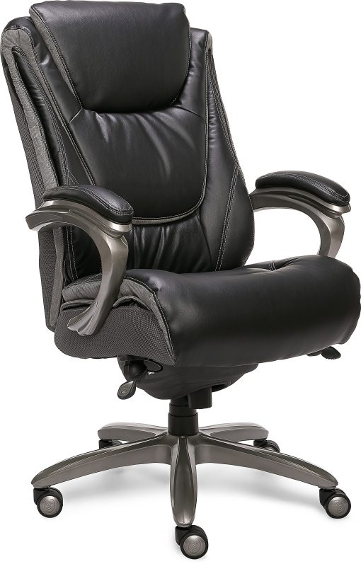 Serta® Baxter Big & Tall Ergonomic Bonded Leather High-Back Chair, Black/Gray