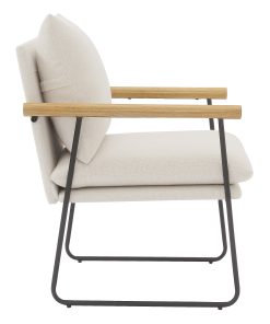 Office Star Dutton Fabric Accent Armchair, Ivory 2