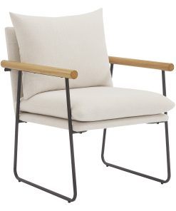 Office Star Dutton Fabric Accent Armchair, Ivory