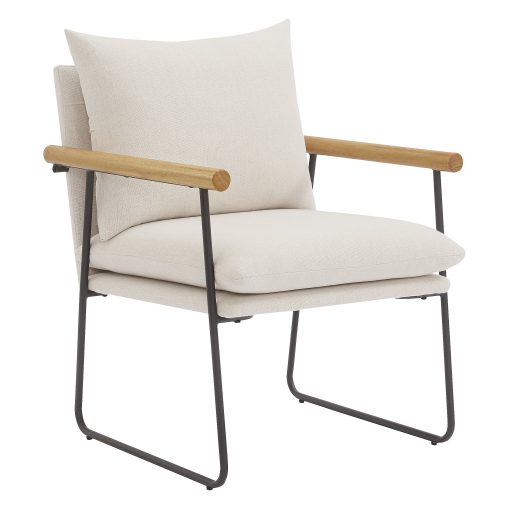 Office Star Dutton Fabric Accent Armchair, Ivory