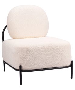Zuo Arendal Polyester Accent Chair, Vanilla