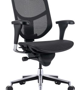 WorkPro® Quantum 9000V2 Series Ergonomic Mesh/Mesh Mid-Back Chair, Black/Black, BIFMA Compliant