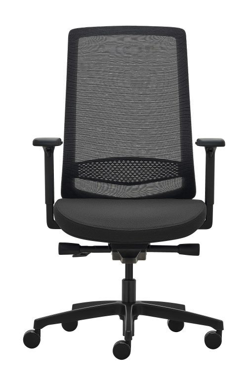 WorkPro® Expanse Series Multifunction Ergonomic Mesh/Fabric High-Back Executive Chair, Black/Black, BIFMA Compliant - Image 2