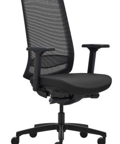 WorkPro® Expanse Series Multifunction Ergonomic Mesh/Fabric High-Back Executive Chair, Black/Black, BIFMA Compliant