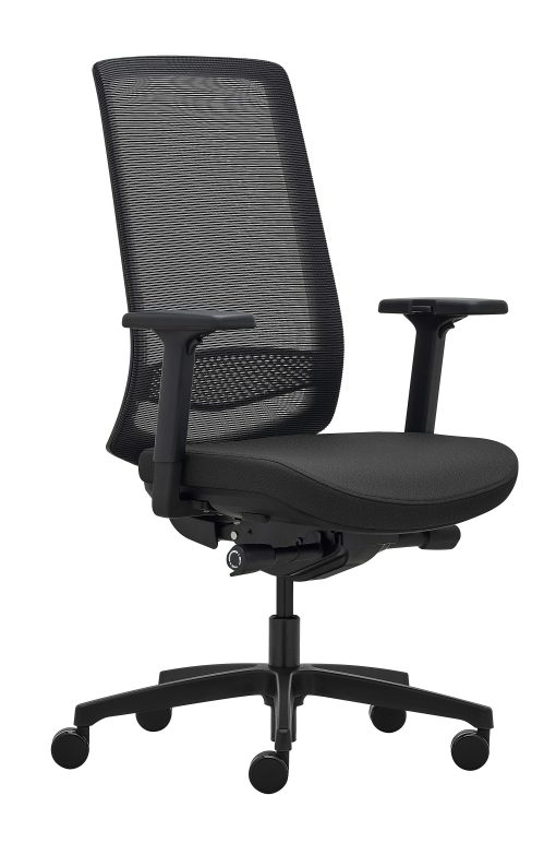 WorkPro® Expanse Series Multifunction Ergonomic Mesh/Fabric High-Back Executive Chair, Black/Black, BIFMA Compliant