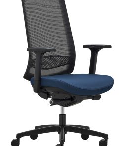 WorkPro® Expanse Series Multifunction Ergonomic Mesh/Fabric High-Back Executive Chair, Black/Blue, BIFMA Compliant