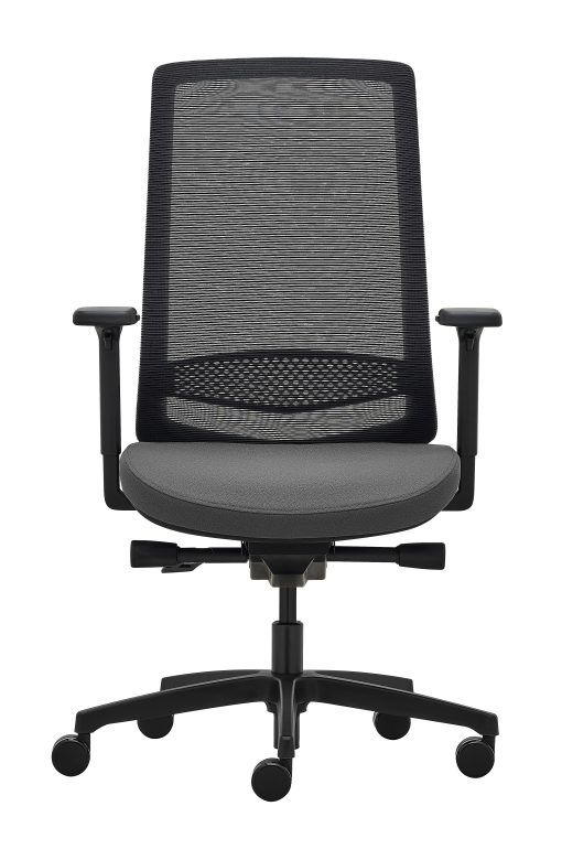 WorkPro® Expanse Series Multifunction Ergonomic Mesh/Fabric High-Back Executive Chair, Black/Gray, BIFMA Compliant - Image 2