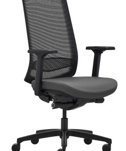 WorkPro® Expanse Series Multifunction Ergonomic Mesh/Fabric High-Back Executive Chair, Black/Gray, BIFMA Compliant
