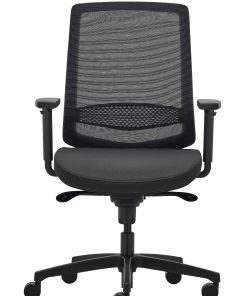 WorkPro® Expanse Series Ergonomic Mesh/Fabric Mid-Back Task Chair, Black/Black 2