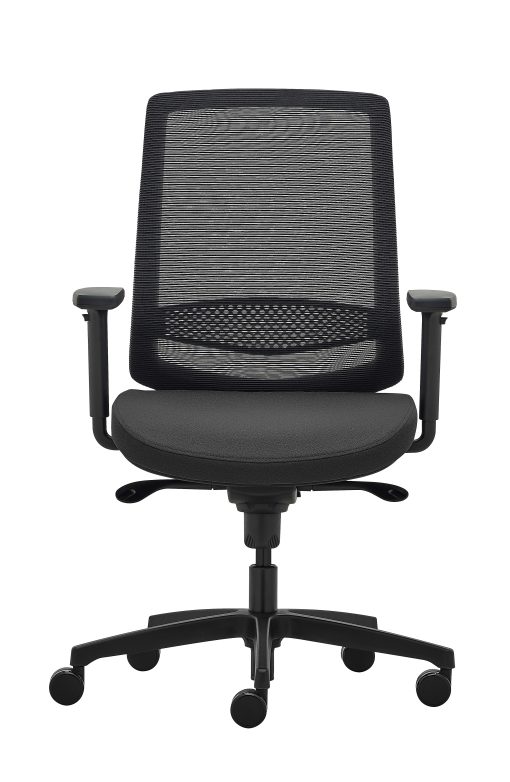 WorkPro® Expanse Series Ergonomic Mesh/Fabric Mid-Back Task Chair, Black/Black - Image 2