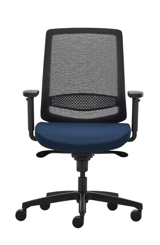 WorkPro® Expanse Series Ergonomic Mesh/Fabric Mid-Back Task Chair, Black/Blue, BIFMA Compliant - Image 2