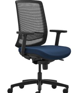 WorkPro® Expanse Series Ergonomic Mesh/Fabric Mid-Back Task Chair, Black/Blue, BIFMA Compliant