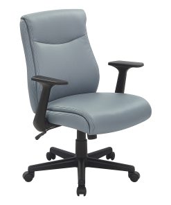 Office Star™ Executive Ergonomic Faux Leather Mid-Back Manager’s Chair, Charcoal Gray 2
