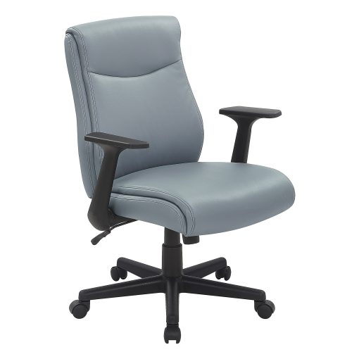 Office Star™ Executive Ergonomic Faux Leather Mid-Back Manager’s Chair, Charcoal Gray - Image 2