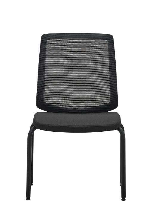 WorkPro® Expanse Series Mesh/Fabric Guest Chairs, Black/Black, Set Of 2 Chairs - Image 2