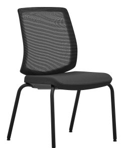 WorkPro® Expanse Series Mesh/Fabric Guest Chairs, Black/Black, Set Of 2 Chairs