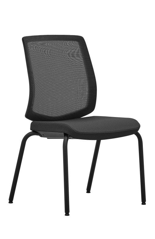 WorkPro® Expanse Series Mesh/Fabric Guest Chairs, Black/Black, Set Of 2 Chairs