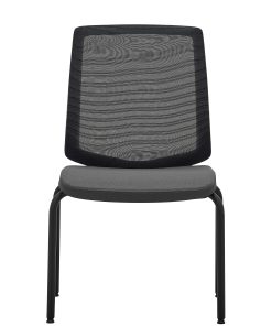 WorkPro® Expanse Series Mesh/Fabric Guest Chairs, Gray/Black, Set Of 2 Chairs 2