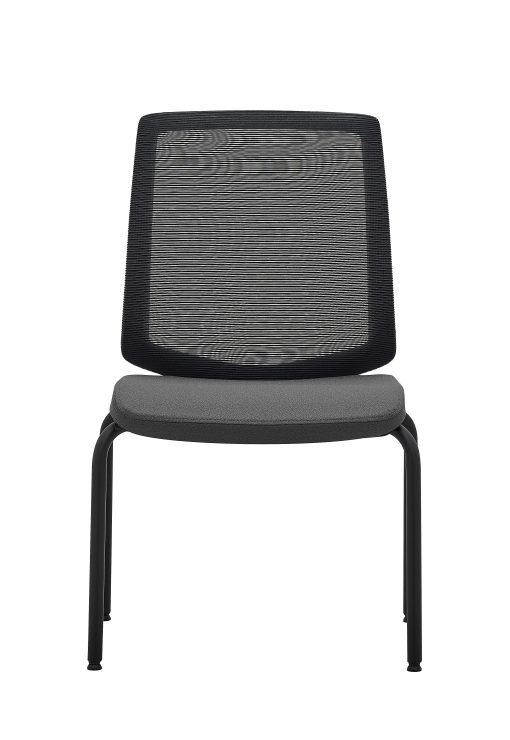 WorkPro® Expanse Series Mesh/Fabric Guest Chairs, Gray/Black, Set Of 2 Chairs - Image 2