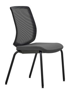 WorkPro® Expanse Series Mesh/Fabric Guest Chairs, Gray/Black, Set Of 2 Chairs