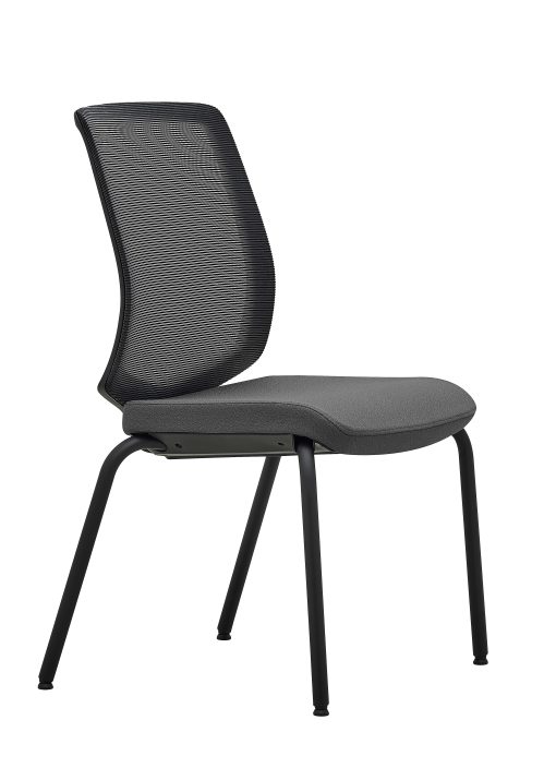 WorkPro® Expanse Series Mesh/Fabric Guest Chairs, Gray/Black, Set Of 2 Chairs