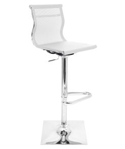 Lumisource Mirage Mesh Bar Stool, White/Chrome 2
