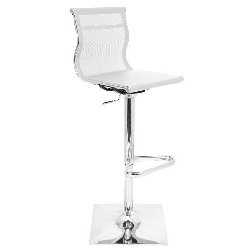 Lumisource Mirage Mesh Bar Stool, White/Chrome - Image 2