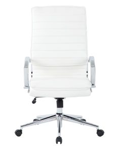 Office Star™ Pro-Line II™ SPX Bonded Leather High-Back Chair, White/Chrome 2