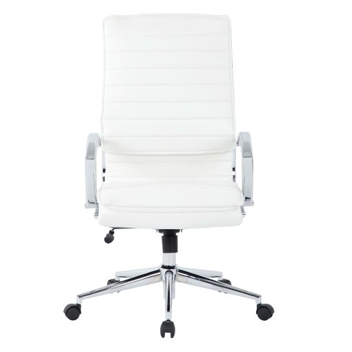Office Star™ Pro-Line II™ SPX Bonded Leather High-Back Chair, White/Chrome - Image 2