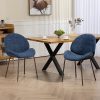 Glamour Home Benedetta Upholstered Fabric Dining Accent Chairs, Blue/Black, Set Of 2 Chairs